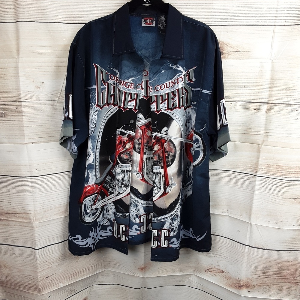 Orange County  Choppers Men's Short sleeve Shirt Size LARGE